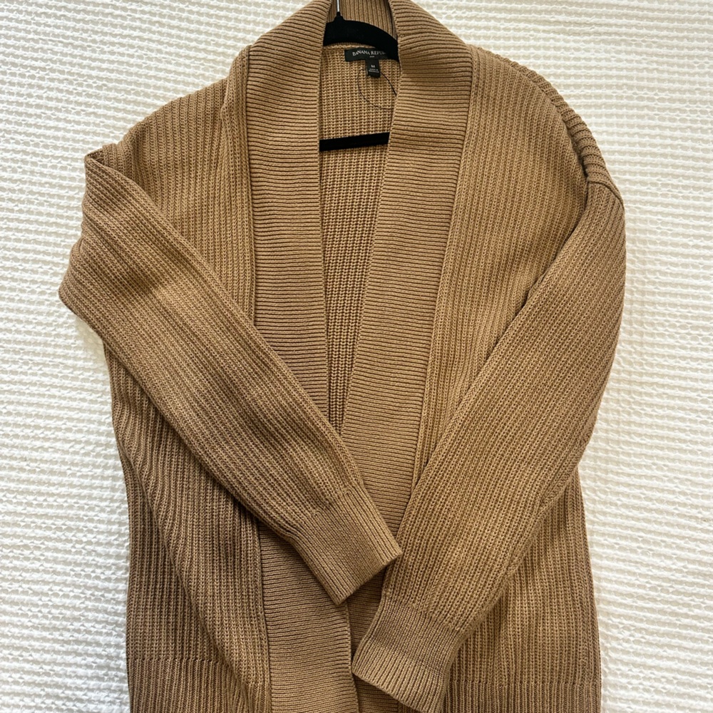 Banana Republic Camel Ribbed Knit Cardigan